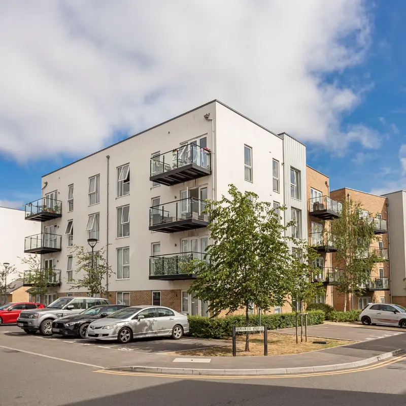 8 Fossett Apartments building exterior, Addlestone