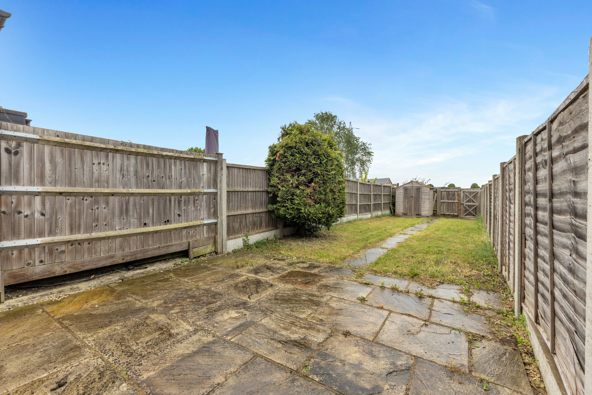 Rear garden backing onto open parkland
